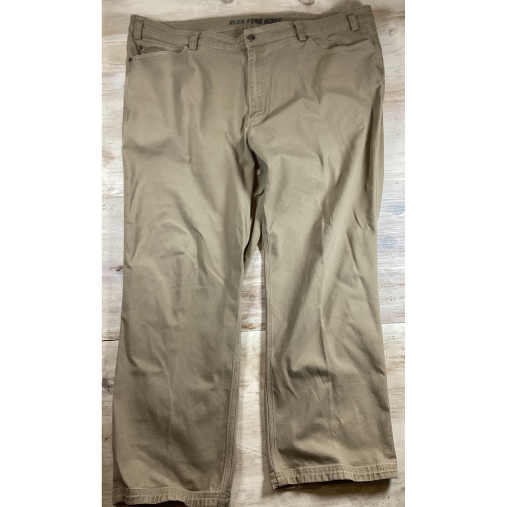 Duluth‎ Trading Flex Fire Hose Relaxed Fit Mens Khaki Pants 46x30 Work Casual